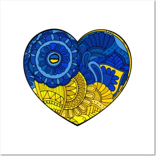 Ukraine heart Posters and Art